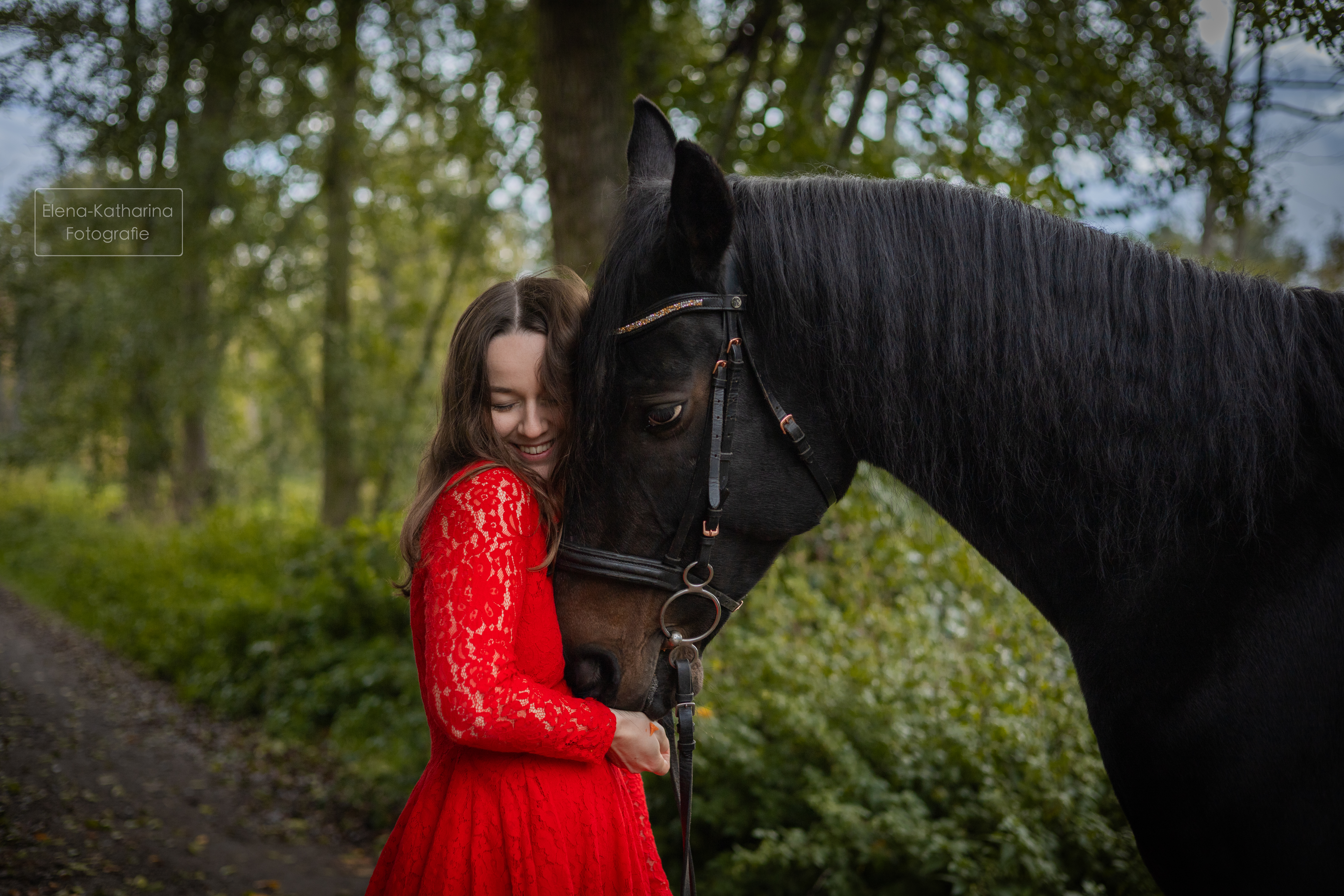 Natürliche Begegnung zwischen Mensch und Tier im Grünen